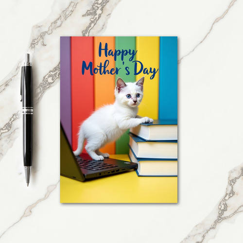 Cerulean Kitten Mothers Day Card