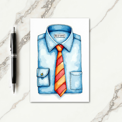 Cerulean Shirt Fathers Day Card