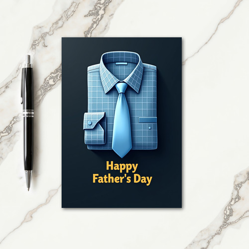 Cerulean Tie Fathers Day Card