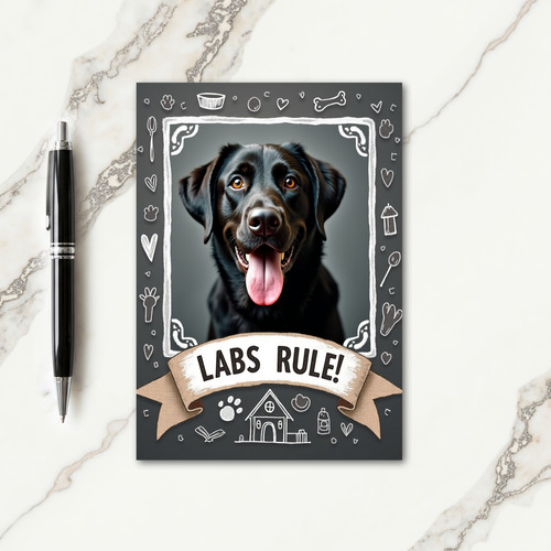 Chalk Dog Portrait Birthday Card