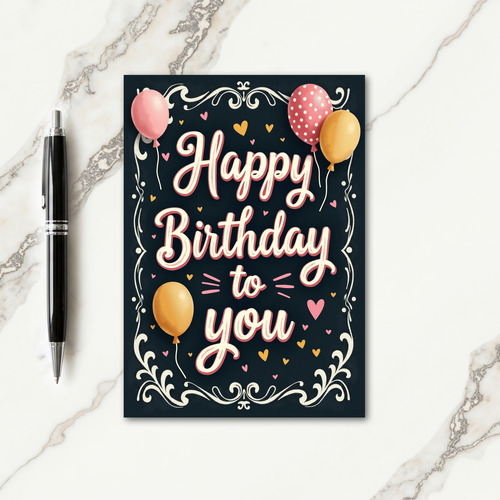 Chalkboard Birthday Script Card