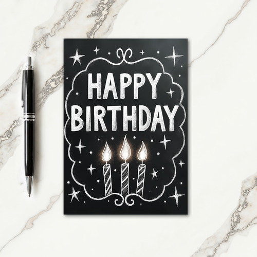 Chalkboard Birthday Wishes Card