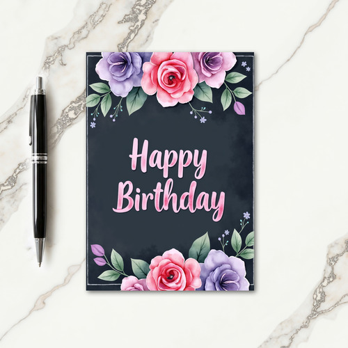 Chalkboard Bloom Birthday Card