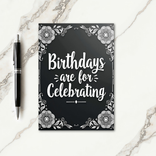 Chalkboard Floral Birthday Card