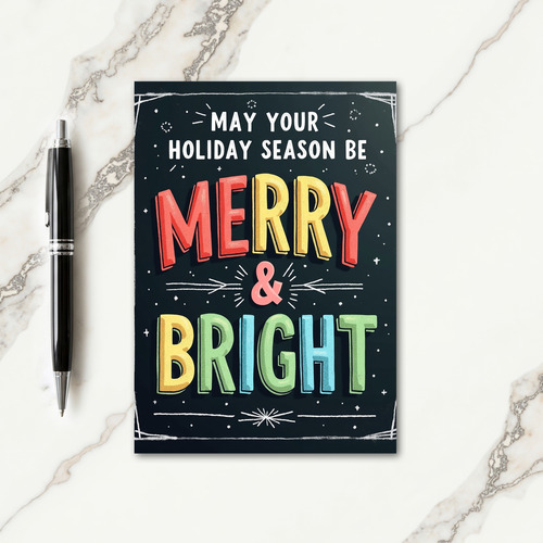 Chalkboard Merry Bright Card
