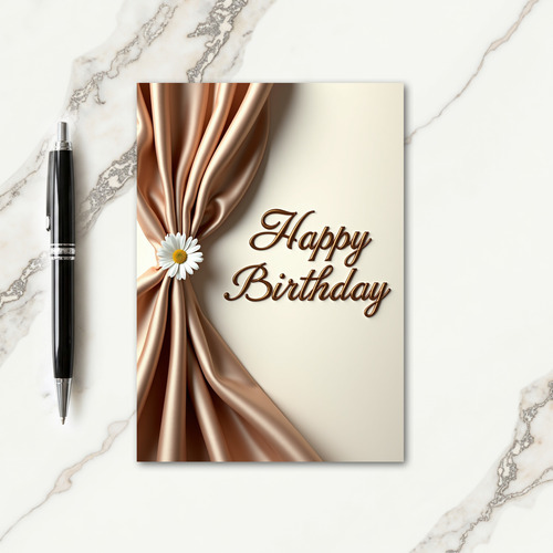 Champagne Fabric Birthday Card