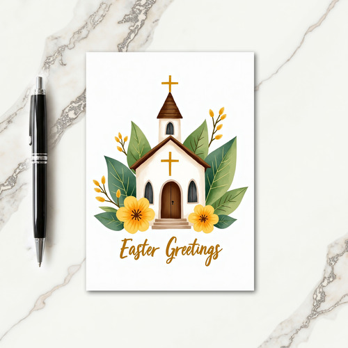 Chapel Floral Easter Card