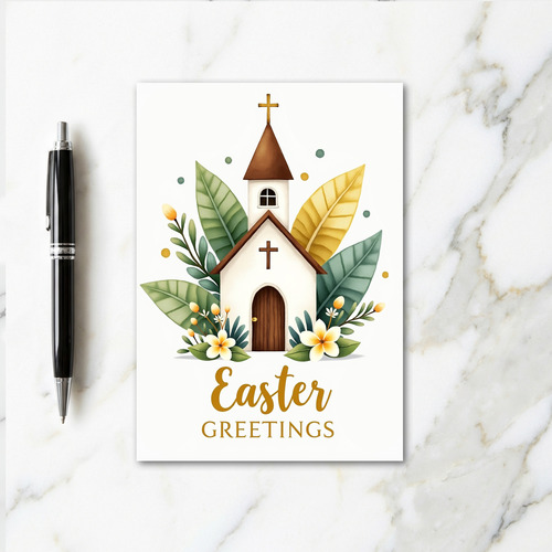 Chapel Floral Easter Greetings Card