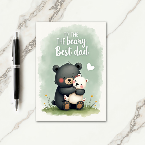 Charcoal Bear Fathers Day Gift Card