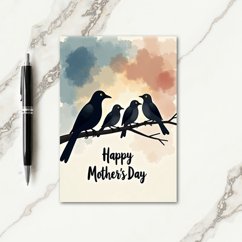 Charcoal Bird Mothers Day Card