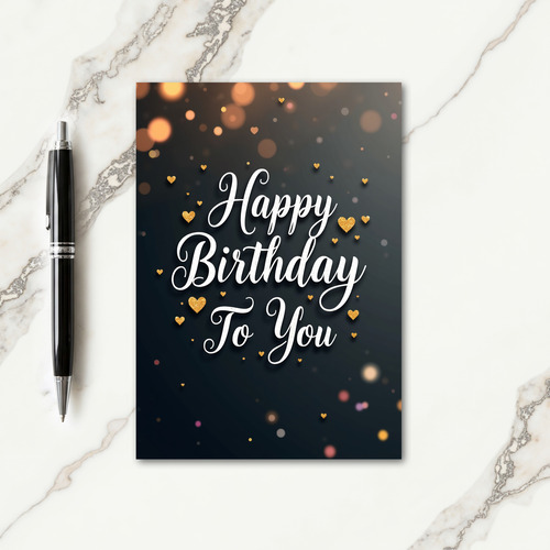 Charcoal Birthday Script Card