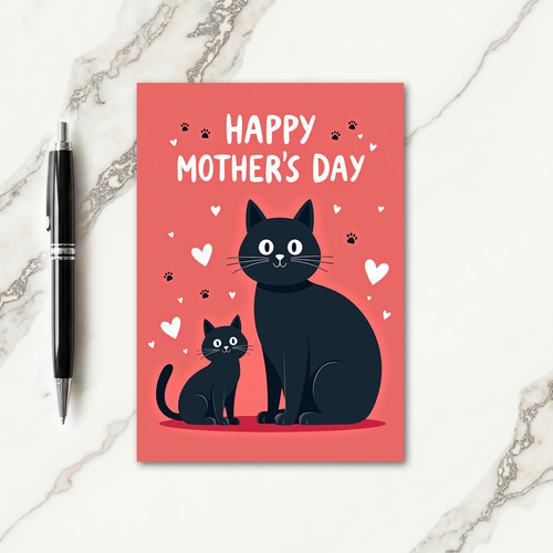 Charcoal Cat Mothers Day Card