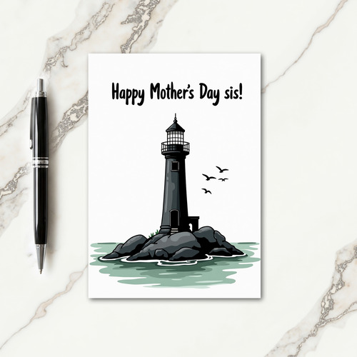 Charcoal Lighthouse Card