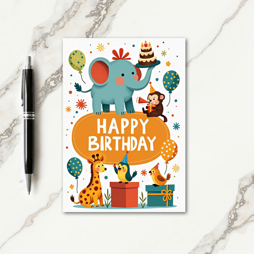 Charming Animal Birthday Card