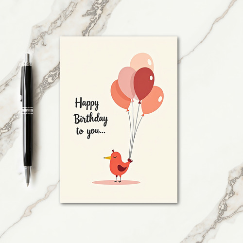 Charming Avian Birthday Card