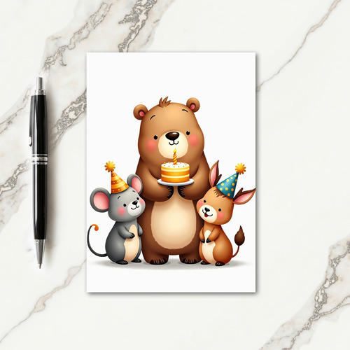 Charming Bear Birthday Card