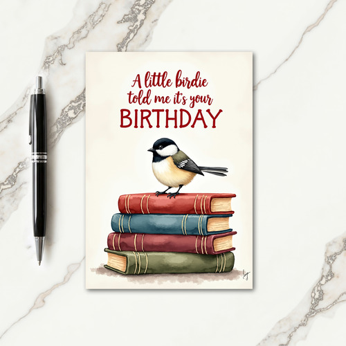 Charming Bird Birthday Card