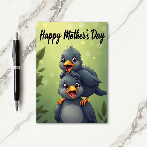 Charming Bird Family Love Card