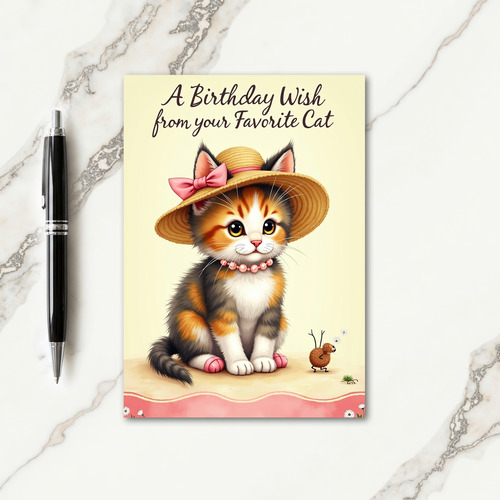 Charming Birthday Feline Card