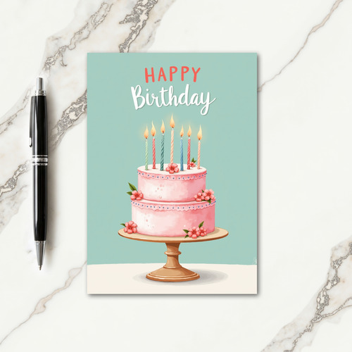 Charming Blossom Cake Card