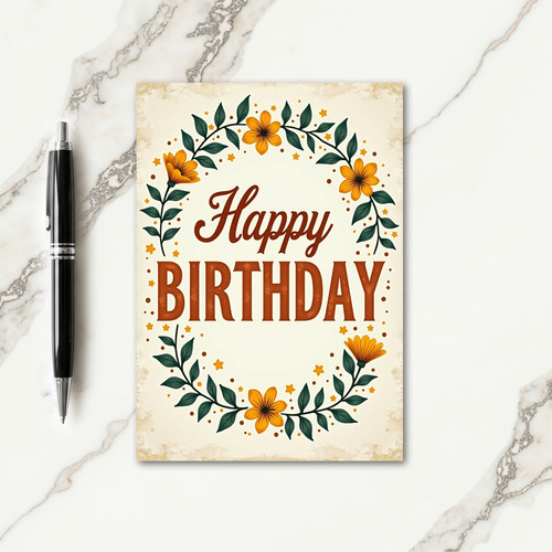 Charming Botanical Birthday Card