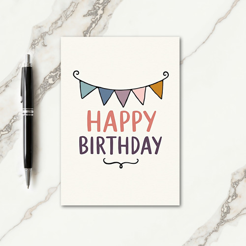 Charming Bunting Birthday Card