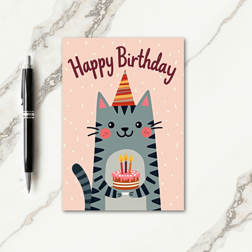 Charming Cat Birthday Card