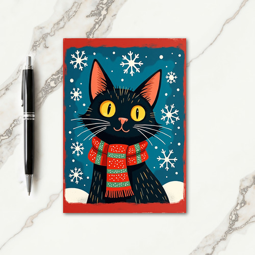 Charming Cat Christmas Card thumbnail