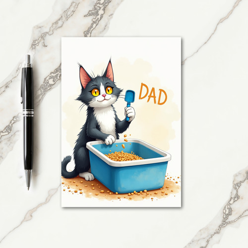Charming Cat Dad Tribute Card