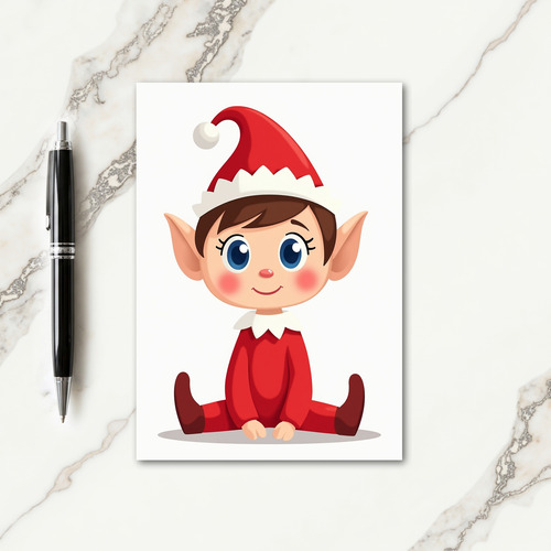 Charming Elf Christmas Card