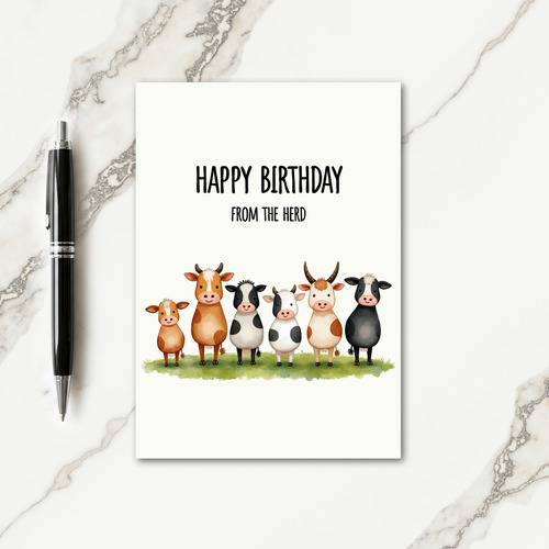 Charming Cows Birthday Card