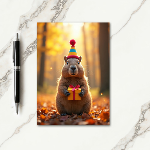 Charming Critter Hat Birthday Card