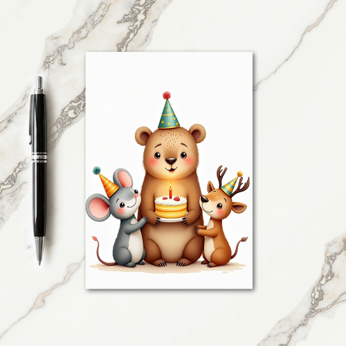 Charming Critters Party Card