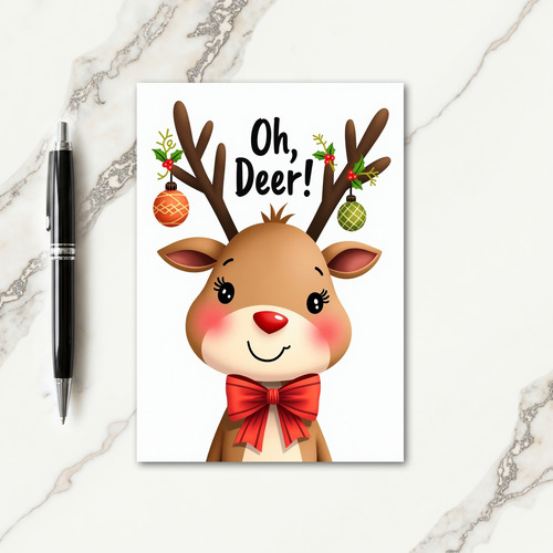 Charming Deer Christmas Card