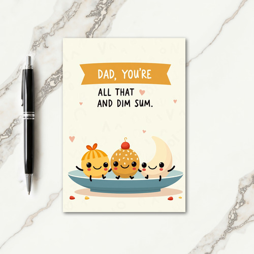 Charming Dim Sum Father Card