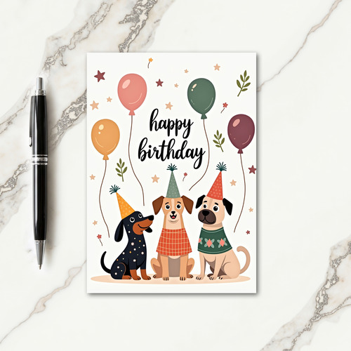 Charming Dogs Birthday Card