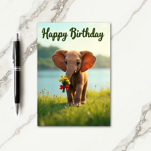Charming Elephant Birthday Card