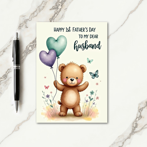 Charming Fathers Day Bear Card