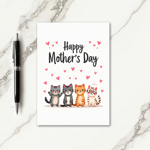 Charming Feline Mothers Card