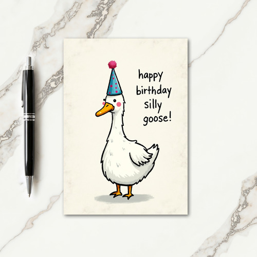 Charming Fowl Teal Hat Card