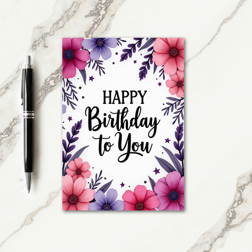 Charming Fuchsia Birthday Card