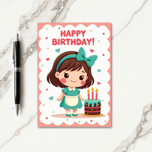 Charming Girl Birthday Card