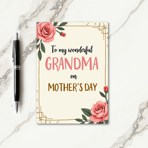 Charming Grandma Mothers Day Card