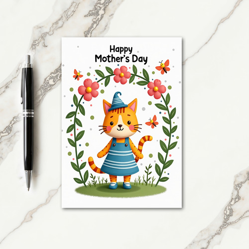 Charming Mothers Day Feline Card