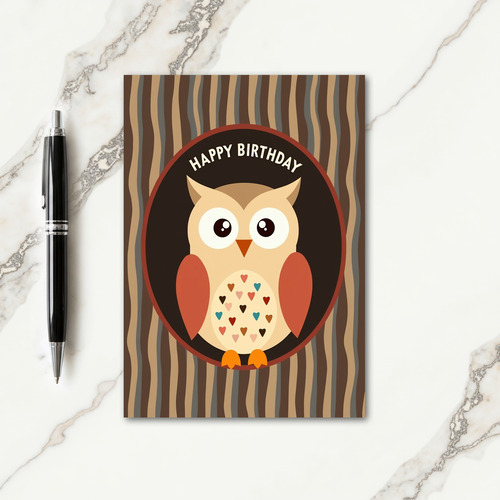 Charming Owl Birthday Card