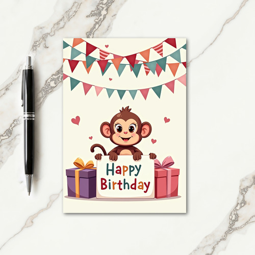 Charming Primate Birthday Card