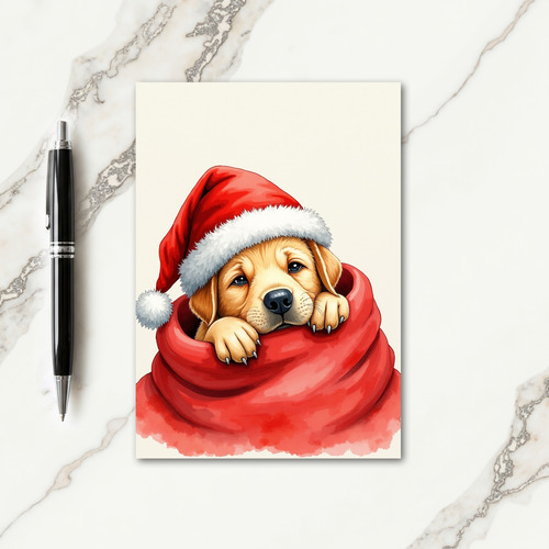 Charming Puppy Christmas Card