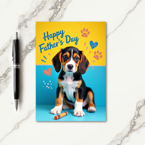 Charming Puppy Fathers Day Card