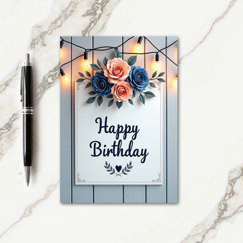 Charming Rose Birthday Card