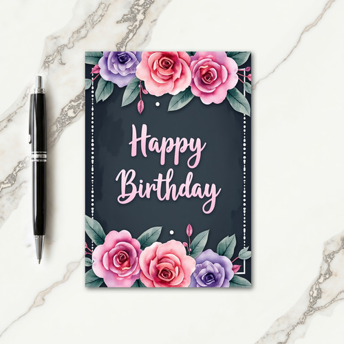 Charming Script Birthday Card